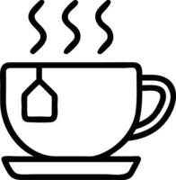 A steaming cup of tea with a teabag resting on a saucer Perfect for relaxation and warmth vector