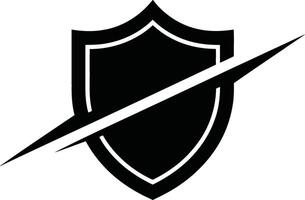 Bold Black Shield Icon Graphic Security Protection Symbol Design A strong visual representation of safety and defense vector
