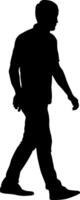 Silhouette walking man on a white background vector