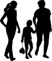 Silhouette of happy family on a white background. vector