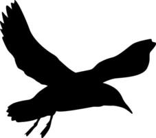 Silhouette of a seagull flying upwards on a white background vector
