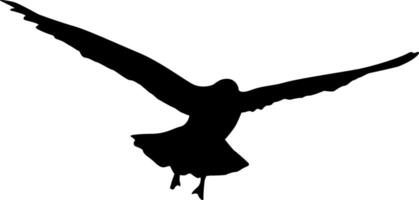 Silhouette of a seagull with spread wings on a white background vector