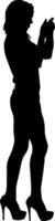 Silhouette of a walking girl on a white background vector