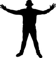Silhouette on white background of a man people on a walk vector