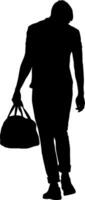 The Silhouette of a walking man on a white background vector