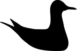 Silhouette of a sitting seagull on a white background vector