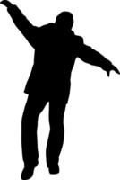 Silhouette a white background of a man people on a walk. vector