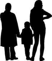 A Silhouette of happy family on a white background vector