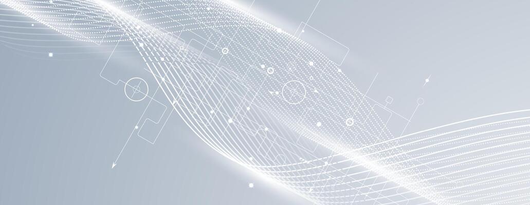 abstract wave technology background with lines and dots