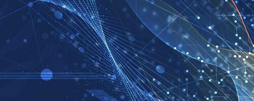 a blue background with a lot of dots and lines vector