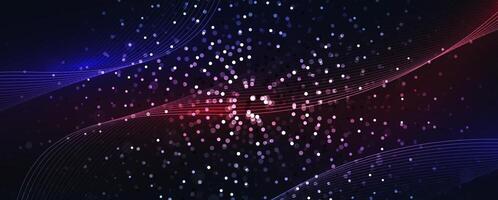 abstract circular background with lines and dots vector