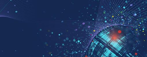 a blue background with a colorful abstract design vector