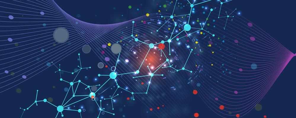 abstract background with light lines and dots