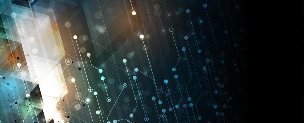 abstract technology hexagon background with glowing lines