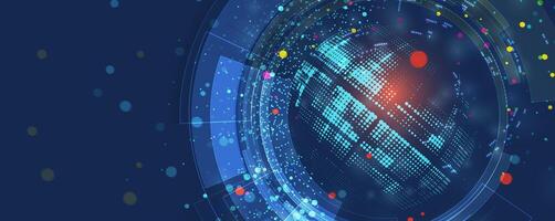 a futuristic abstract background with a circle and dots vector