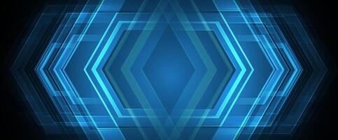 abstract blue hexagon background with glowing lines vector