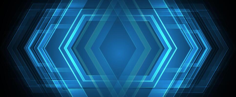 abstract blue hexagon background with glowing lines
