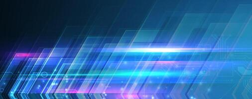 abstract dark blue technology background with glowing lines vector