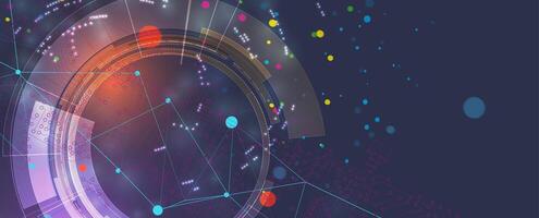 a futuristic background with a circular glowing design vector