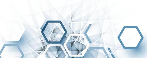 abstract hexagon background with blue hexagons vector