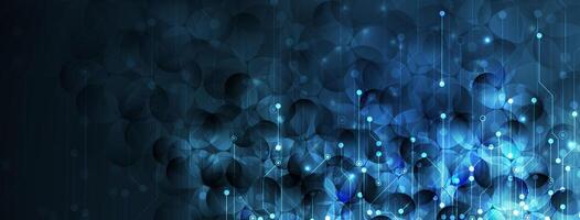 abstract blue background with lights and dots vector