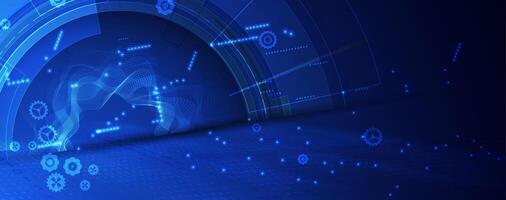 technology background with gears and lights vector