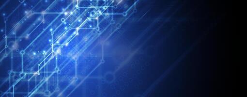 abstract technology circuit background with blue lines vector