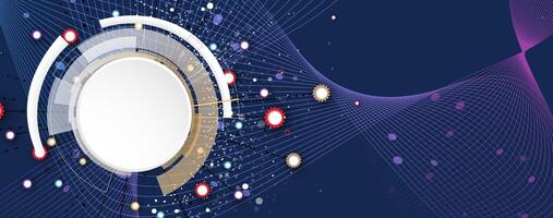 a circular design with many dots and circles vector