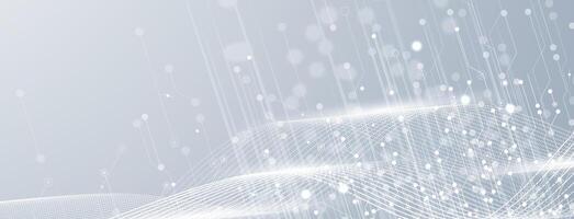 abstract background with white wave lines and dots vector