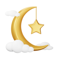 uma crescente e Estrela com nuvens e nuvens png