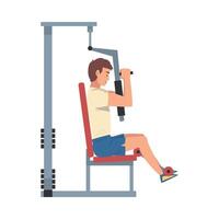 Man Training with Gym Machine Illustration vector