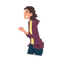 Young Woman Communicating Online via the Internet Using Call or Talking Face to Face, Modern Communication Concept Illustration vector