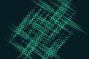 Digital abstract pattern of teal dots forming dynamic waveform visualization on black background vector