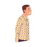 Smiling Young Man Communicating Online via the Internet or Talking Face to Face Illustration vector