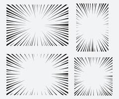 Manga, effect lines, and concentrated lines Abstract radial speed stripe lines with a background material set vector