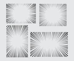 Concentrated lines, manga, effect lines background material set, Abstract radial speed stripe lines vector