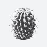 Halftone stipple effect on a cactus for a grunge punk Y2K collage design, grainy photocopy effect vector