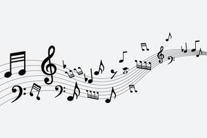 Musical notes melody simple icon set. Music notes symbo vector
