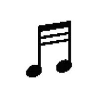 Pixel music note retro ar. Pixel audio design element separated vector