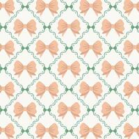 Cute seamless checkered pattern with vintage bows. Retro pattern with bows. vector