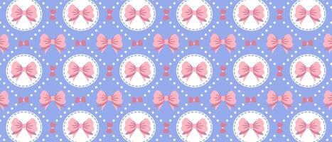 Cute seamless pattern with bows in a frame. vector