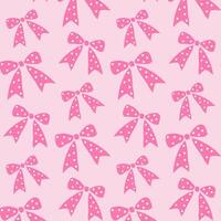 Cute vintage pattern with polka dot bows and ribbons. vector
