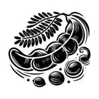 Graphic Tamarind Fruit Branch Pack vector