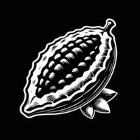 Natural cocoa fruit elements in black silhouette for culinary herbal or health related creative use vector