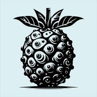 Clean Silhouettes of Noni Fruits and Leaves for Herbal Nutrition and Botanical Projects vector