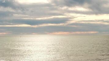 Wide Shot Of Ocean And Overcast Sky Depoe Bay Oregon Nearing Sunset video