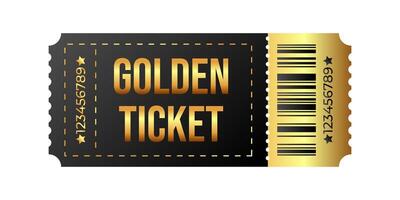 Introducing the Golden Ticket Concept, a unique idea for prizes, events, and promotions vector