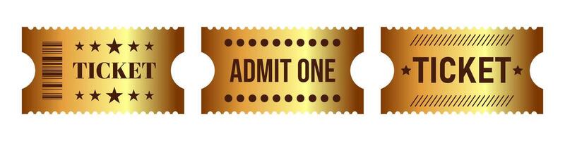 set of golden ticket template. vector