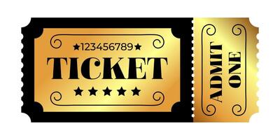Design of Golden ticket template. vector