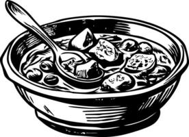 A sketchy style illustration of beef stew vector